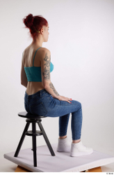 Woman White Slim Female Studio Poses